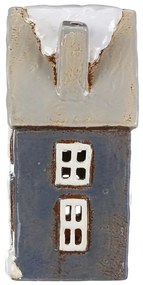 Decorațiuni de Crăciun Căsuță de iarnă, ceramică,pentru lumânare de ceai, gri