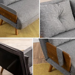 Canapea extensibilă 2 locuri modernă 190x120 cm – stofă gri – Esme