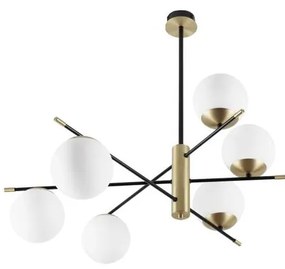 Lustră pe tijă Ideal Lux GOURMET 6xE14/28W/230V d. 100 cm auriu