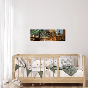 Tablou - Pod cu New York (cu ceas) (90x30 cm)