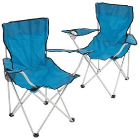 Set de scaune pliante - 2 buc, albastru