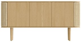 Comodă în culoare naturală joasă cu aspect de lemn de stejar 150x75 cm Treasures – UMAGE