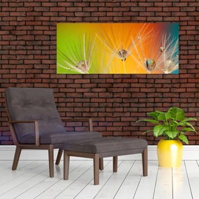 Tablou cu picături pe plantă (120x50 cm)