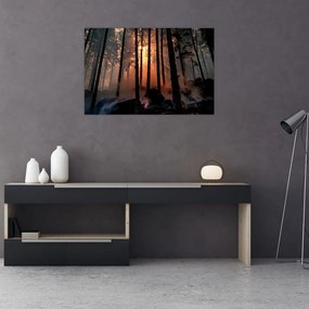 Tablou cu pădure întunecată (90x60 cm)