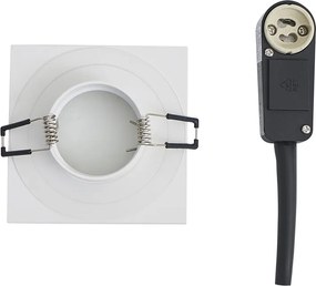 Set de 6 spoturi încastrate moderne albe pătrate IP44 - Qure