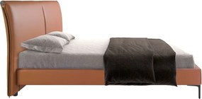 Pat dublu tapitat design LUX Brown 180x200cm