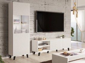 Set mobilier living II Simoon (Alb + Alb + Negru). 1070682