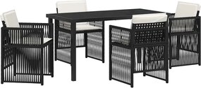 vidaXL Set de masă pentru grădină 5 pcs Negru