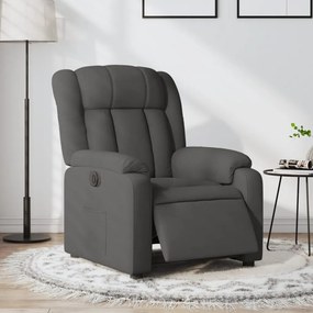 vidaXL Fotoliu rabatabil electric, gri închis, material textil
