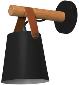 Aplică de design realizată din lemn și metal Negru