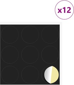 vidaXL Copertă autocolantă pentru șuruburi 12 pcs Negru Ø 20 x 0,5 mm