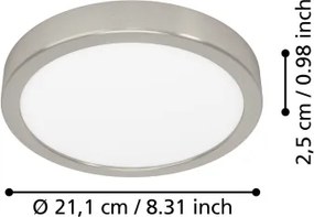 Eglo 901316 - Plafonieră LED FUEVA, 11,5 W, 230 V, 2700/4000/6500 K, Ø21,1 cm, crom
