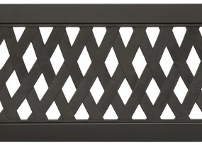 Banca dubla de gradina, negru, 246 cm, otel 1, Diamant, Negru, 246 cm, Diamant