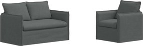vidaXL Set de canapea 2 pcs Gri închis 196 x 82 x 85 cm țesătură