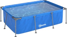 Outsunny Piscină dreptunghiulară cu structură metalică și pompă de filtrare, 260 x 181 x 67 cm, Albastru | Aosom Romania