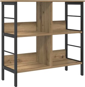 vidaXL Raft pentru cărți Stejar Artizanal 82 x 32 x 79 cm