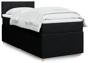 3289613 vidaXL Pat box spring cu saltea, negru, 90x190 cm, textil