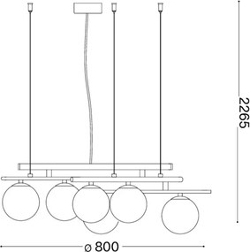 Ideal Lux - Lustră LED pe cablu ATLAS 6xG9/3W/230V, negru