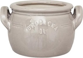 Ghiveci din ceramică glazurată manual 1L bej jos, „Brobacka"