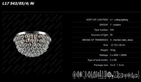 Plafoniera moderna cristal Bohemia, L17 543/05/4