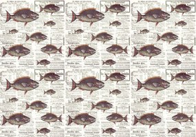 Fototapet - Piranhas în ziare vechi (254x184 cm), în 8 de alte dimensiuni noi