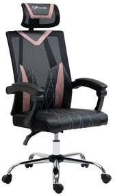 Vinsetto Scaun de Birou Ergonomic, Gri, Înclinabil, cu Suport Lombar, Design Modern | Aosom Romania