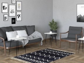 Set 3buc. măsuțe cafea Pakamo (negru + cristal) . 1094320