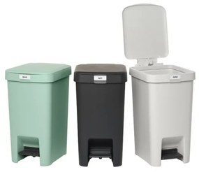 Coș cu pedală Brabantia StepUp 1008479, 16 L, Materiale ecologice, Deschidere mare, Gri închis