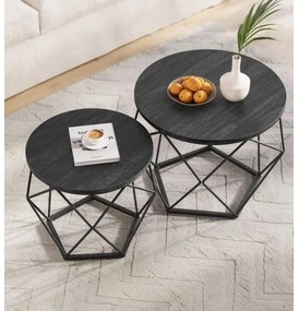 Set 2 mese de cafea TALIA, negre