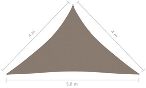 Parasolar, gri taupe, 4x4x5,8 m, tesatura oxford, triunghiular Gri taupe, 4 x 4 x 5.8 m