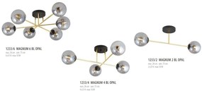 Plafoniera 4L design modern Magnum negru, auriu, grafit
