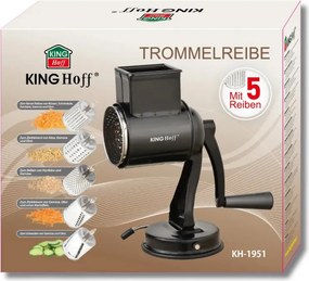 Kinghoff rabotat rotativ KH 1951, 5 atașamente detașabile, Oțel inoxidabil, Negru