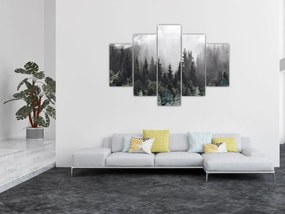 Tablou - Pădure cu elemente ilustrate (150x105 cm)