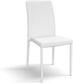 Scaun Indigo, structura metalica si piele ecologica - ALB