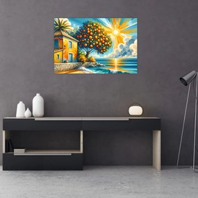 Tablou - Casă cu portocale I. (90x60 cm)