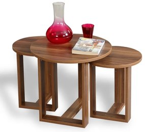 SET 3x măsuță laterală MIRA maro