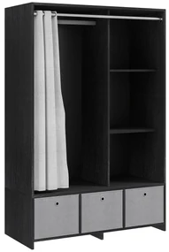HOMCOM Dulap penderie dulap de depozitare cu tringle cortină 3 nișe și 3 sertare din material textil detașabile 105 x 48 x 160 cm | Aosom Romania