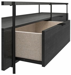 Comodă TV neagră cu aspect de stejar 140x50 cm Wainwright - Queer Eye