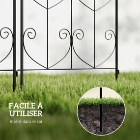 Outsunny Suport pentru plante agățătoare cu modele de păsări set de 2 spalieri de grădină pentru legume viță flori metal 50 x 120 cm negru | Aosom Romania
