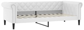 354223 vidaXL Pat de zi, alb, 80x200 cm, piele ecologică