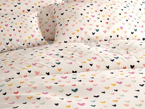 Lenjerie de pat din bumbac DOTHEARTS POLY crem Dimensiune lenjerie de pat: 70 x 90 cm | 140 x 220 cm