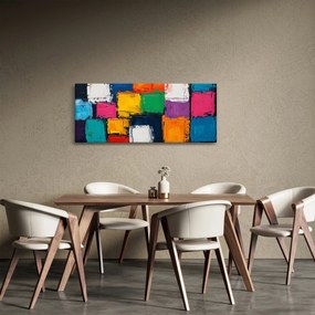 Tablou - Pictură cu pătrate colorate (120x50 cm)
