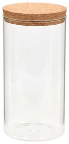 Borcane din sticla depozitare, capac de pluta, 6 buc., 1100 ml 6, Transparent, 1100