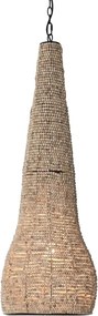 Lustră suspendată din lemn și metal, natur, cu sfere din lemn, 174,5 x 36,5 cm, „Clermont”