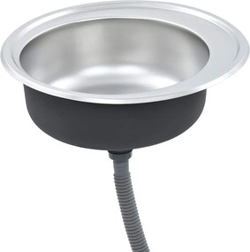 vidaXL Chiuvetă de bucătărie cu sită și sifon, oțel inoxidabil