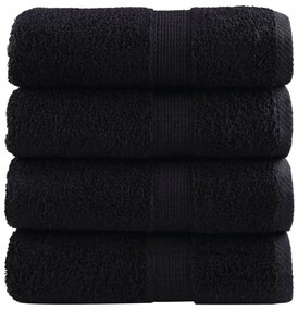 vidaXL Prosoape oaspeți premium SOLUND 4 buc. negru 30x50 cm 600 gsm