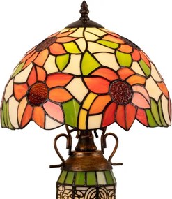 BRILAGI - Lampă de masă Tiffany din vitralii SUNFLOWER 1xE27/60W/230V + 1xE14/40W