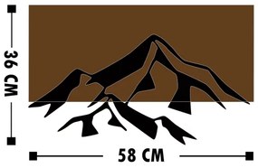 Decorațiune de perete 58x36 cm lemn/metal munți