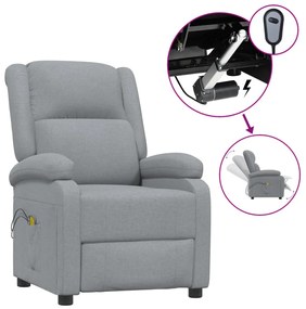 3073731 vidaXL Fotoliu de masaj electric rabatabil, gri deschis, textil