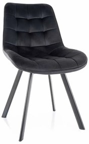 Scaun de bucătărie Albons Velvet, negru